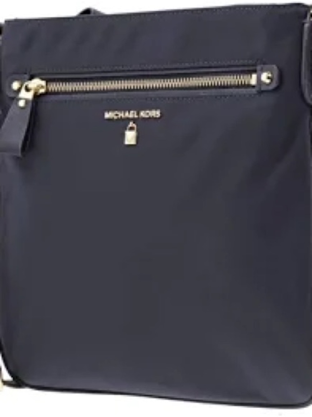 Michael Kors Black Kelsey Admiral Bag with Gold Hardware